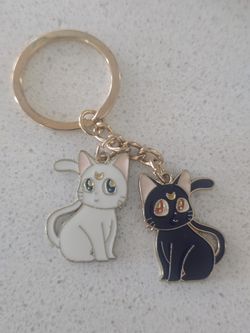 salior moon inspired cat kitten luna artemis keychain key ring