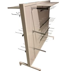 Double-Sided Retail Display Rack with Hooks – Freestanding Store Fixture