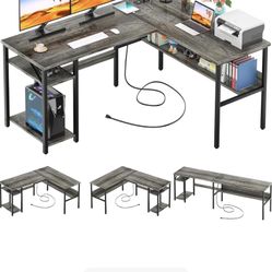 Desk - L Shape - Black Oak