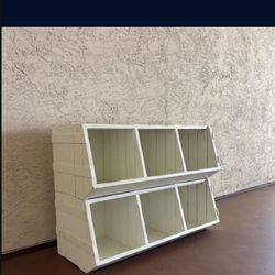 One Set Of 2 Heavy Modular Stackable Solid Wood Pottery Barn Cubbies