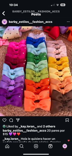 40-Pack Assorted Color Hair Bows for Girls - with Rhinestones