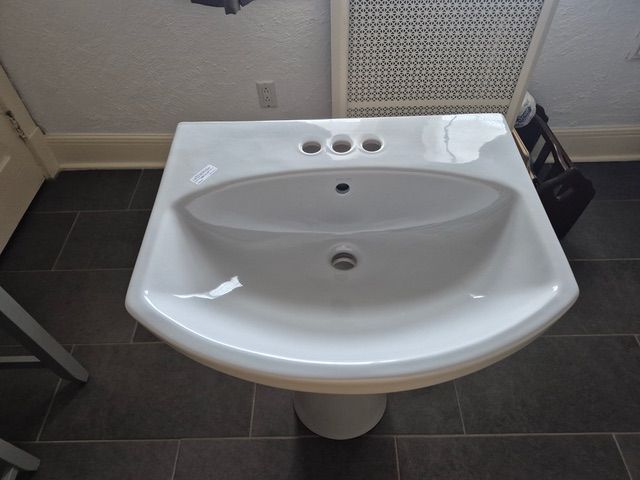 Pedestal sink.