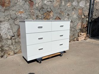 New White 6-Drawer Double Dresser