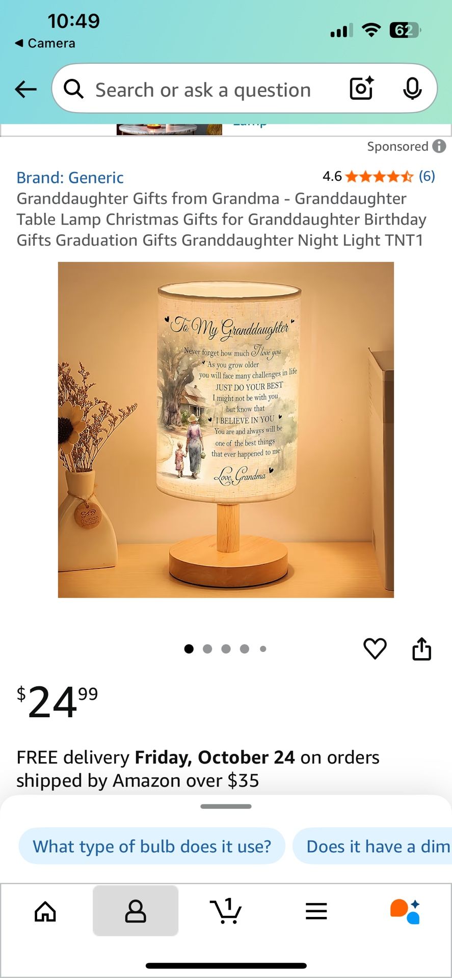 New Lamp Granddaughter