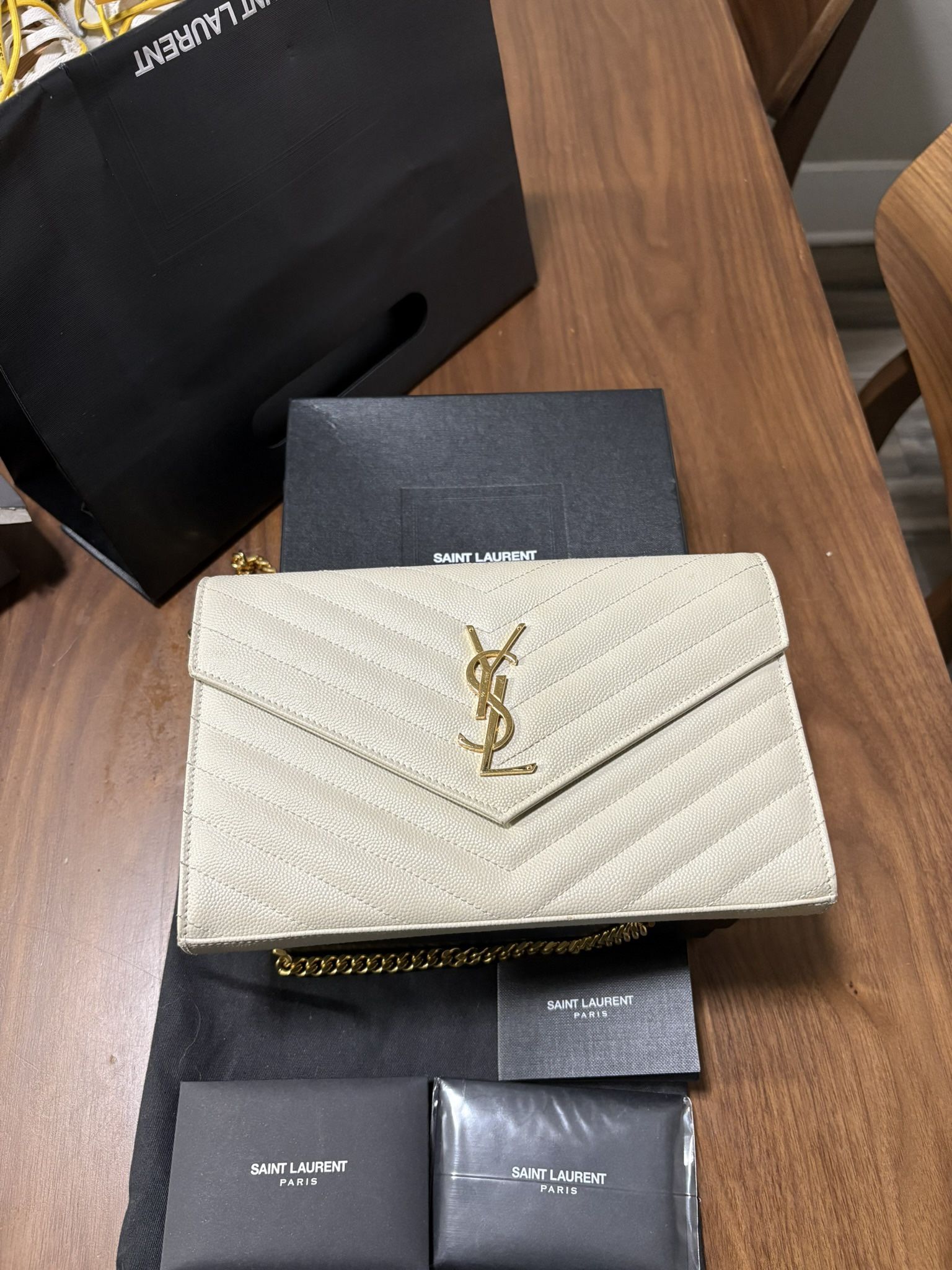 YSL LARGE WALLET ON CHAIN