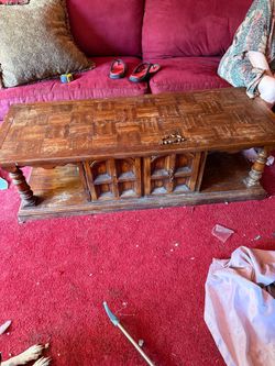 COFFEE TABLE 58"w x 22"deep x 17"tall; cross streets are Arapaho & Waterview