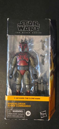 Star Wars The Black Series Mandalorian Super Commando 6-inch action figure from The Clone Wars line.