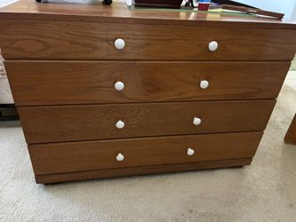 Solid Oak Dresser Modern Mid-Century