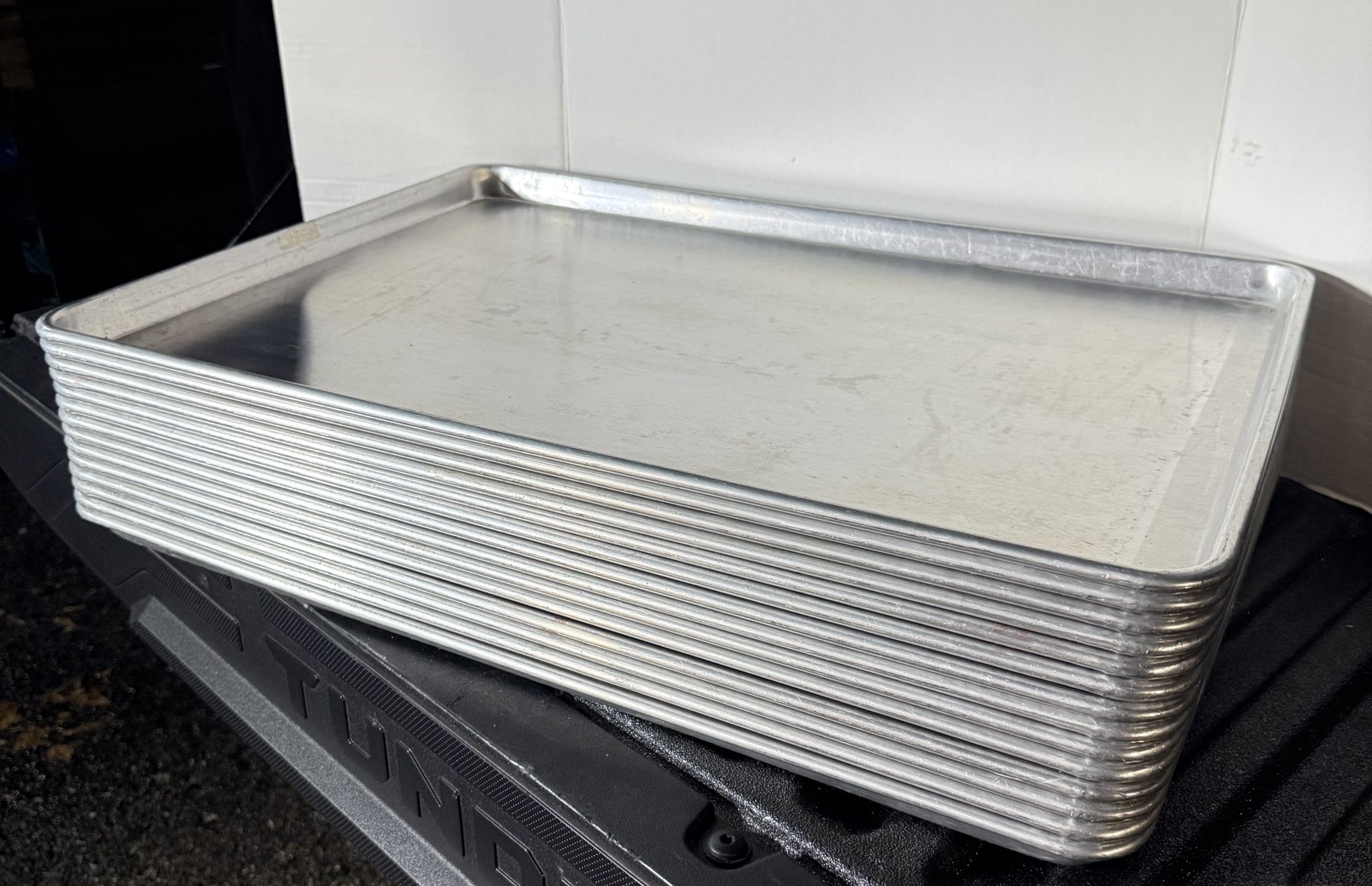 14 Industrial Commercial Aluminum Baking Tray Pans - 26" x 18" x 1" Used