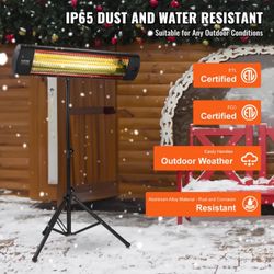 New VEVOR Infrared Heater, 1500W Remote Control Electric Space Heater, LED Screen Patio Heater w/ 3 Speeds & Timer