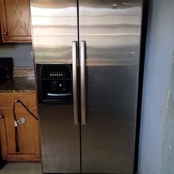 Stainless Steel Side-by-Side Fridge – Fully Functional – $400