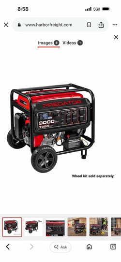 PREDATOR 9000 Watt Gas-Powered Portable Generator with CO SECURE Technology,