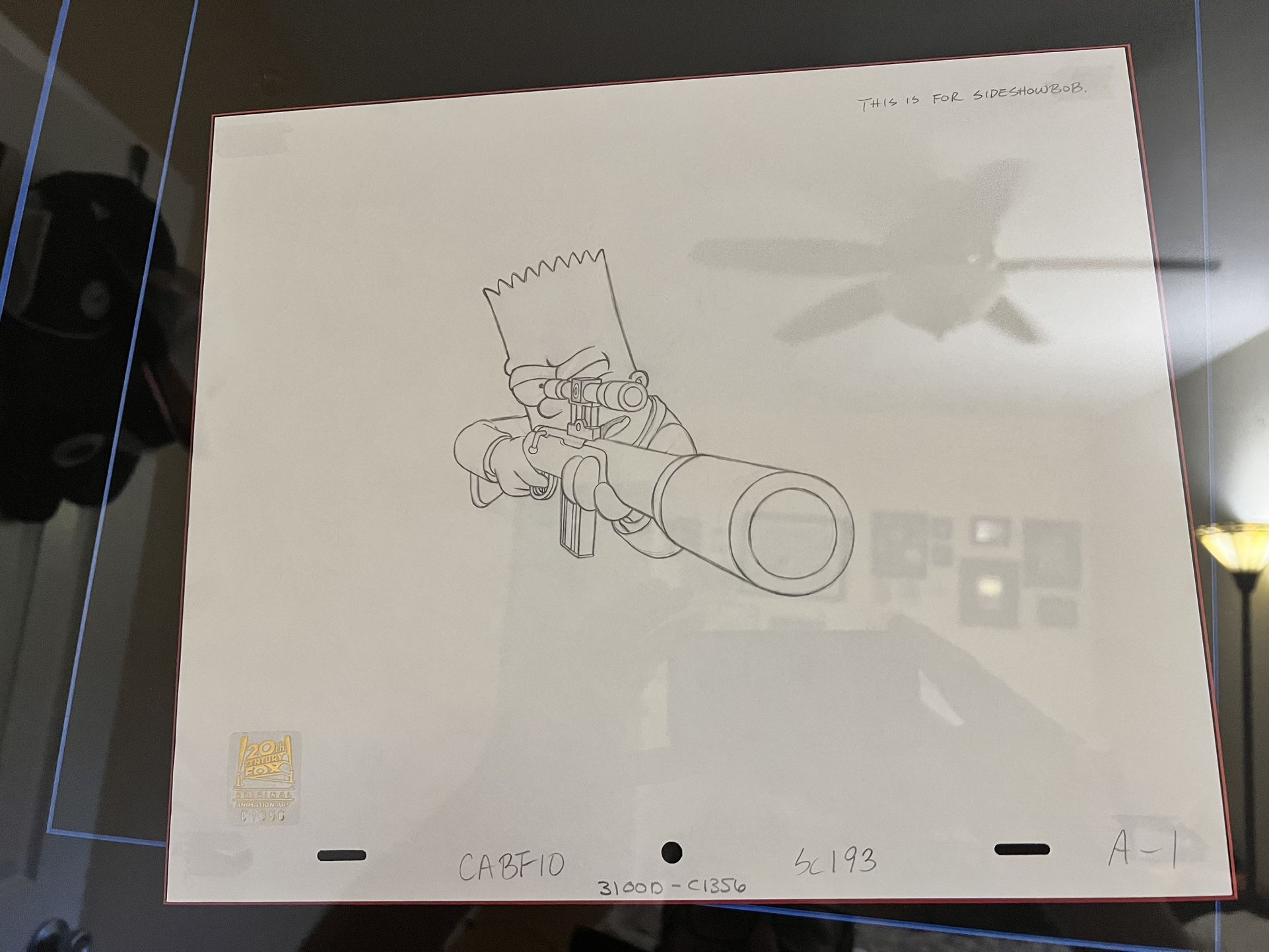 The Simpson’s - Bart Simpson Original Production Animation Art /w 20th Century Fox Seal and COA