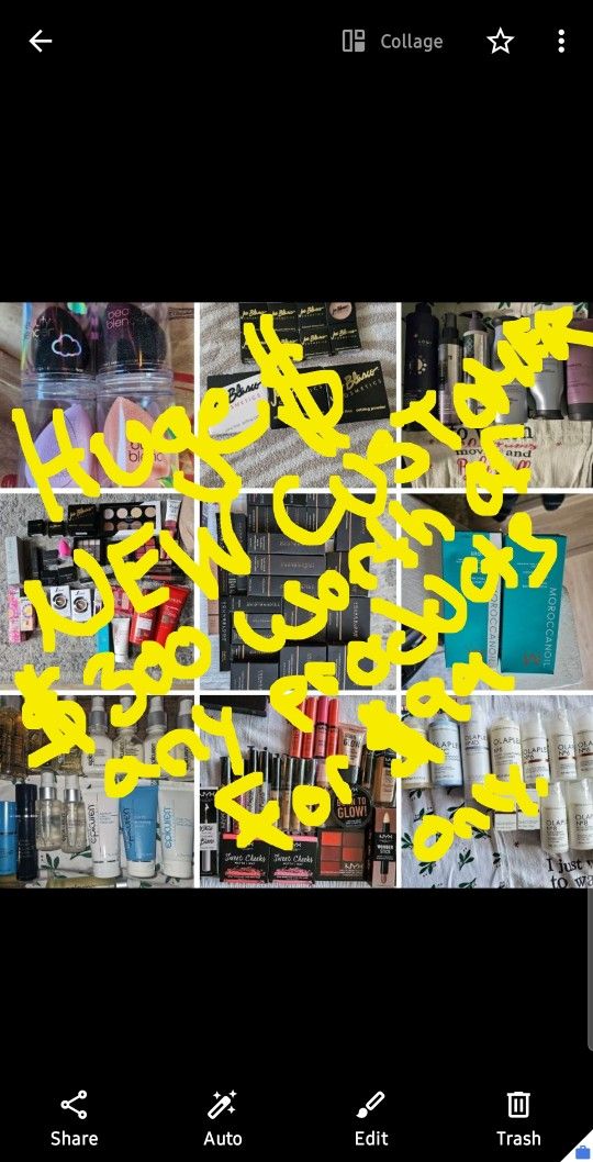 Huge Sales- BRAND NEW MAKEUP, HAIR, AND SKIN CARE PRODUCTS 300 FOR 99