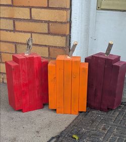 Outside decoration rustic pumpkins