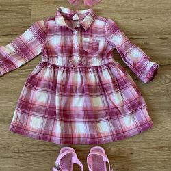 Girls Dress Size 18 Months And Shoes Size 6  