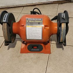 CENTRAL 6" BENCH GRINDER IS LIKE NEW 