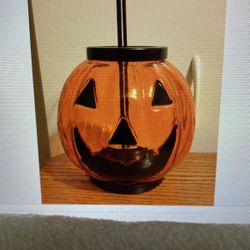 Halloween pumpkin candle