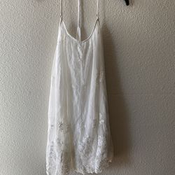 Brand New Woman’s Abercrombie & Fitch Strappy Back White Lace Embroidery Dress Up For Sale