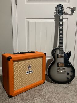 Epiphone Les Paul Custom Electric Guitar Silver Burst Combo (Perfect/Like New Condition) *MUST SEE*