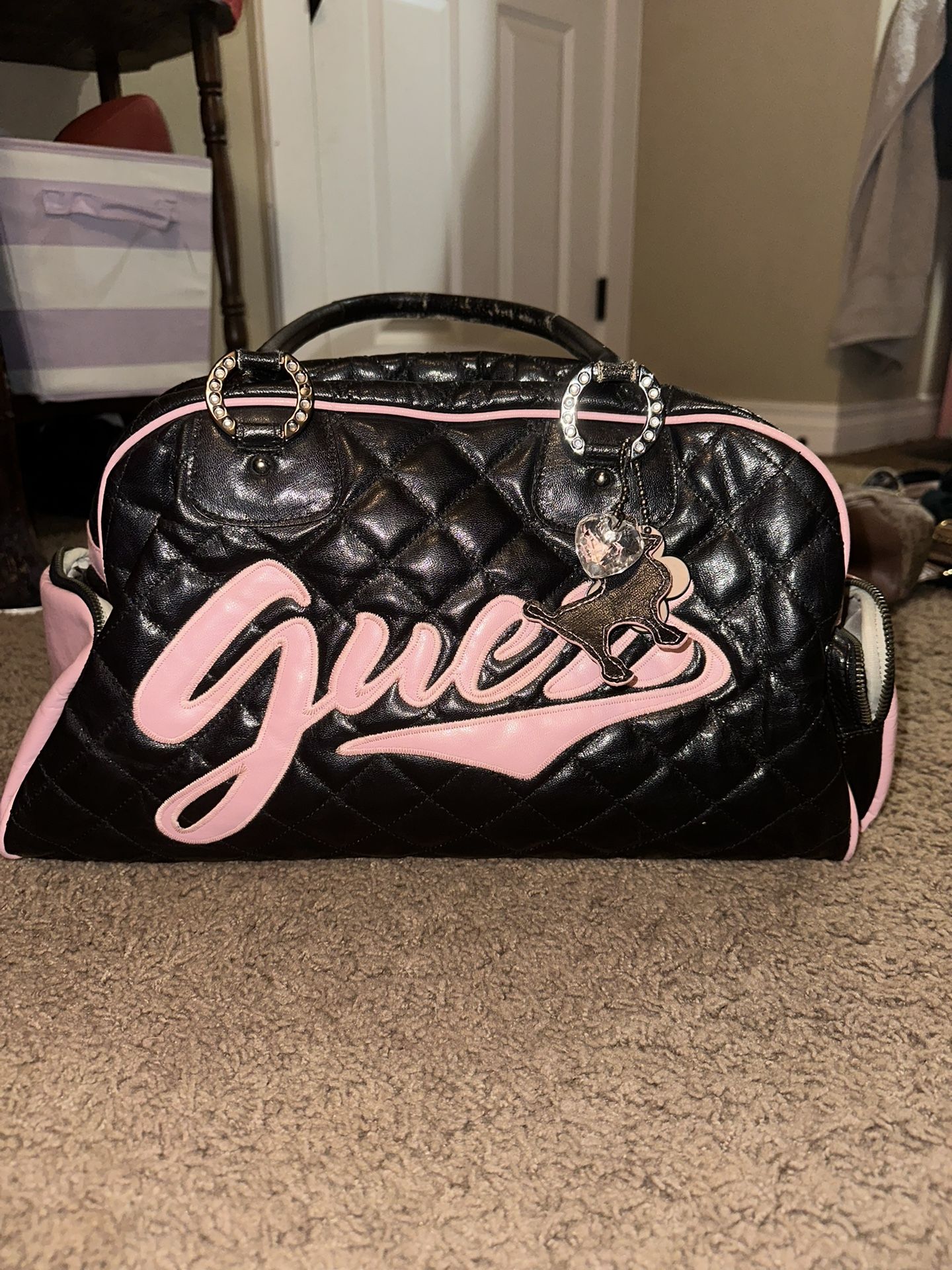 Vintage pink and black Guess Bag