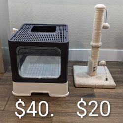 😺😻Litter box, 22 In Premium Cat Scratching Post, Cat/Kitten Toys, Cone, Recovery Suit

