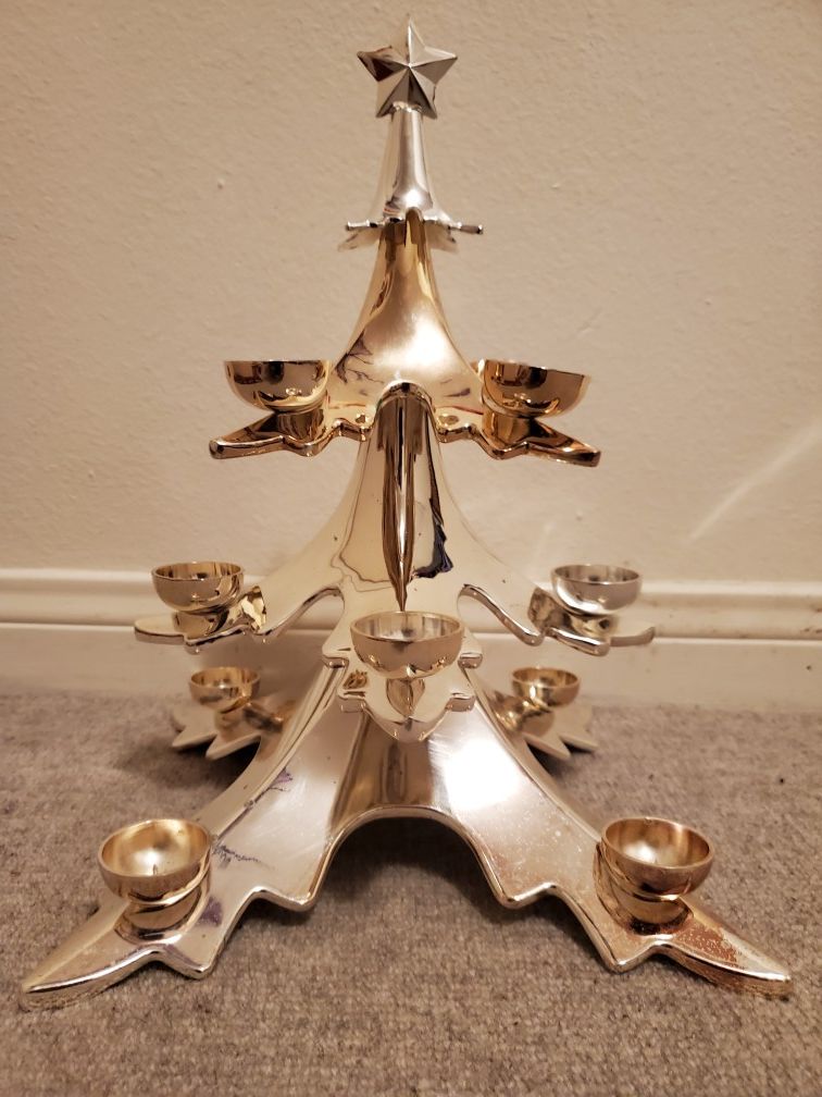 Sam's West Cast Metal Christmas Tree Candle Holder