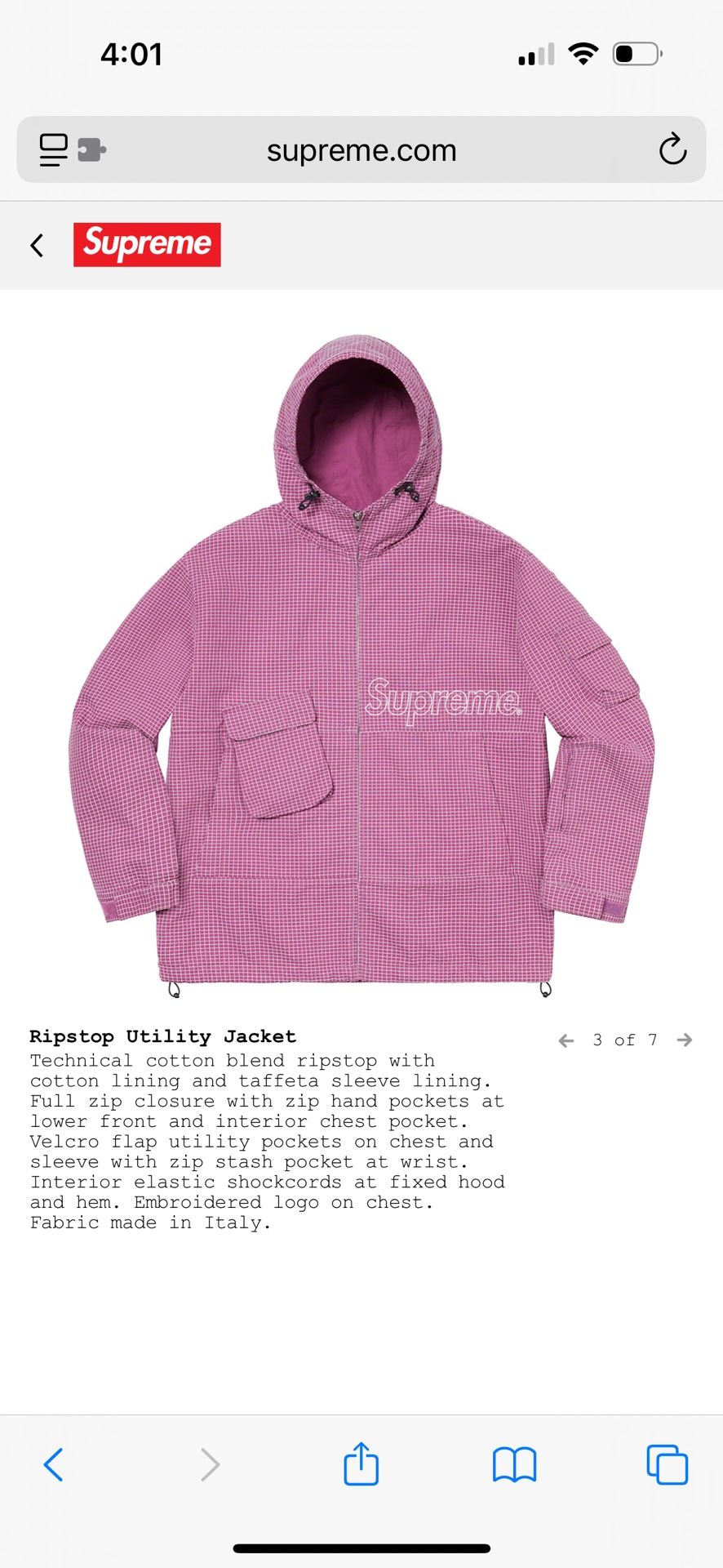 Supreme Ripstop Utility Jacket