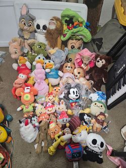 Huge Lot Of Disney Plush Items NBC Build A Bear Star Wars Wishables