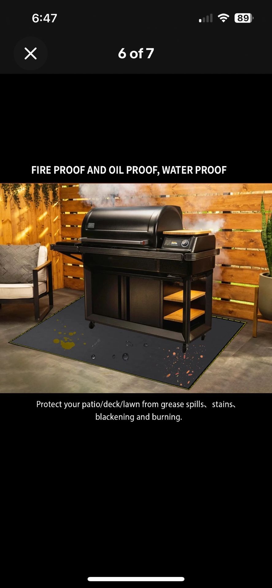 40x60 Inch Under Grill Mat Outdoor BBQ Mats Absorbent Grill Pad for Deck Patio