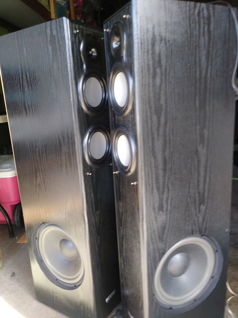 THEATER LOGIC .. T-2450-L FOOL SPEAKERS with integrated amplification RECEIVER 2 woofer 10 inches 400 watts