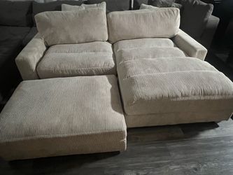 Sectional couch with ottoman