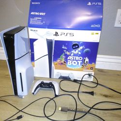 PS5 Slim with disk drive 1TB, like new.