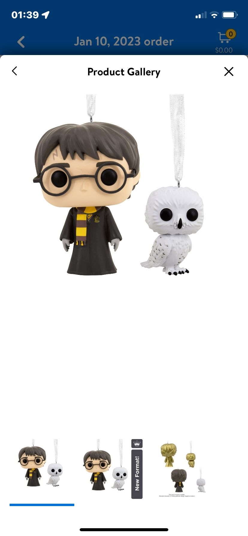 Hallmark Harry Potter Mystery Ornaments (Harry and Hedwig Funko POP!, Set of 2) - Limited Availability