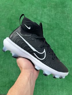 NIKE ALPHA HUARACHE NXT TPU “BLACK / WHITE” MOLDED BASEBALL CLEATS (Size 9, Men’s)