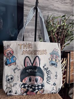 Labubu canvas tote bag