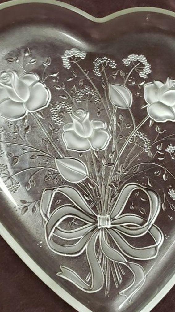 New Heart Shaped Glass Platter