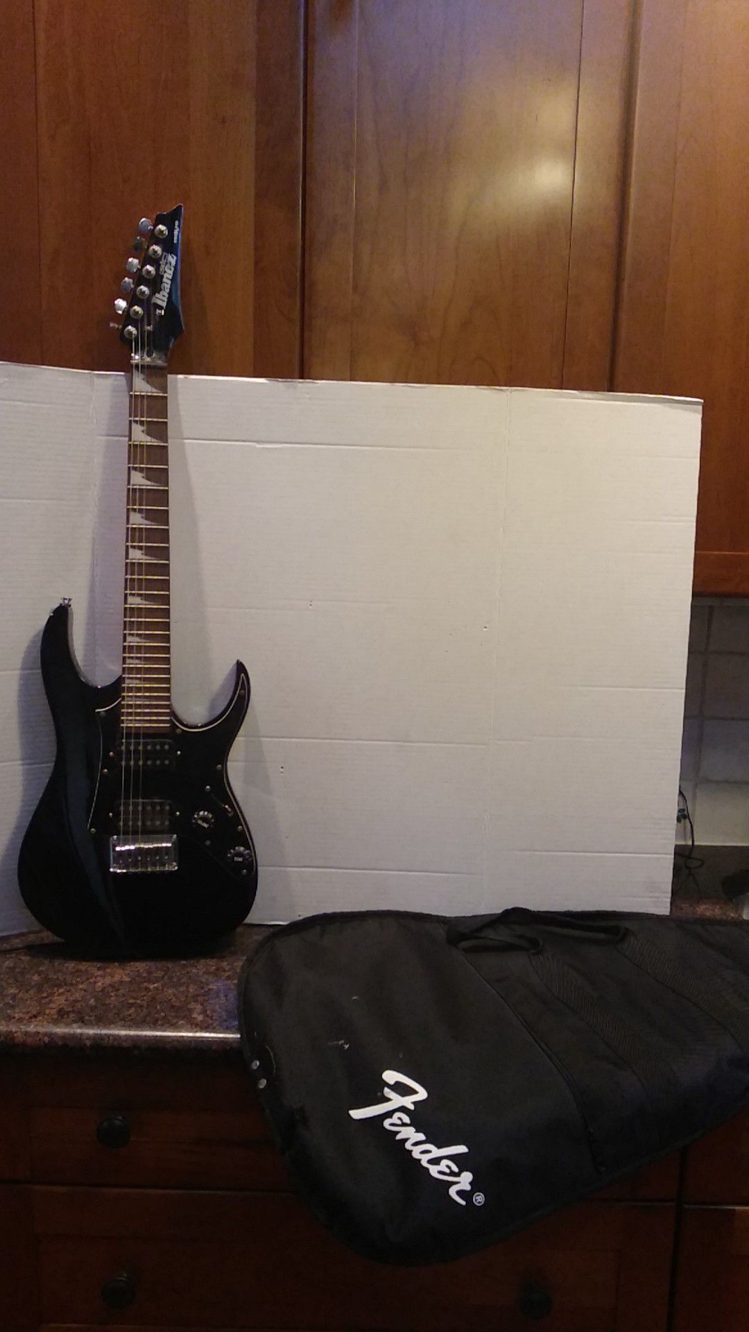 Ibanez Guitar GRGM21 Mikro Guitar and a Fender Case