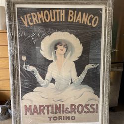 Vintage Martini & Rossi print & frame