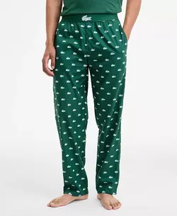 Lacoste Woven Logo Pajama Pants Green/White Size XL