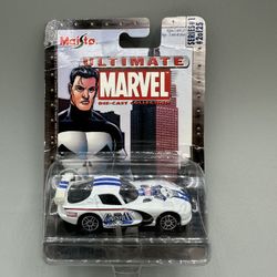 The Punisher Hot Wheels Marvel Character Car  #32 White/Black