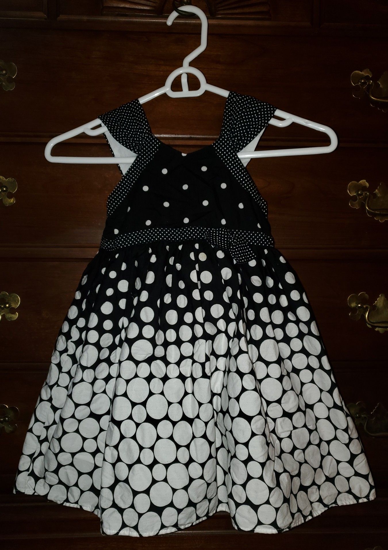 Girls Black and white Polka Dotted Dress