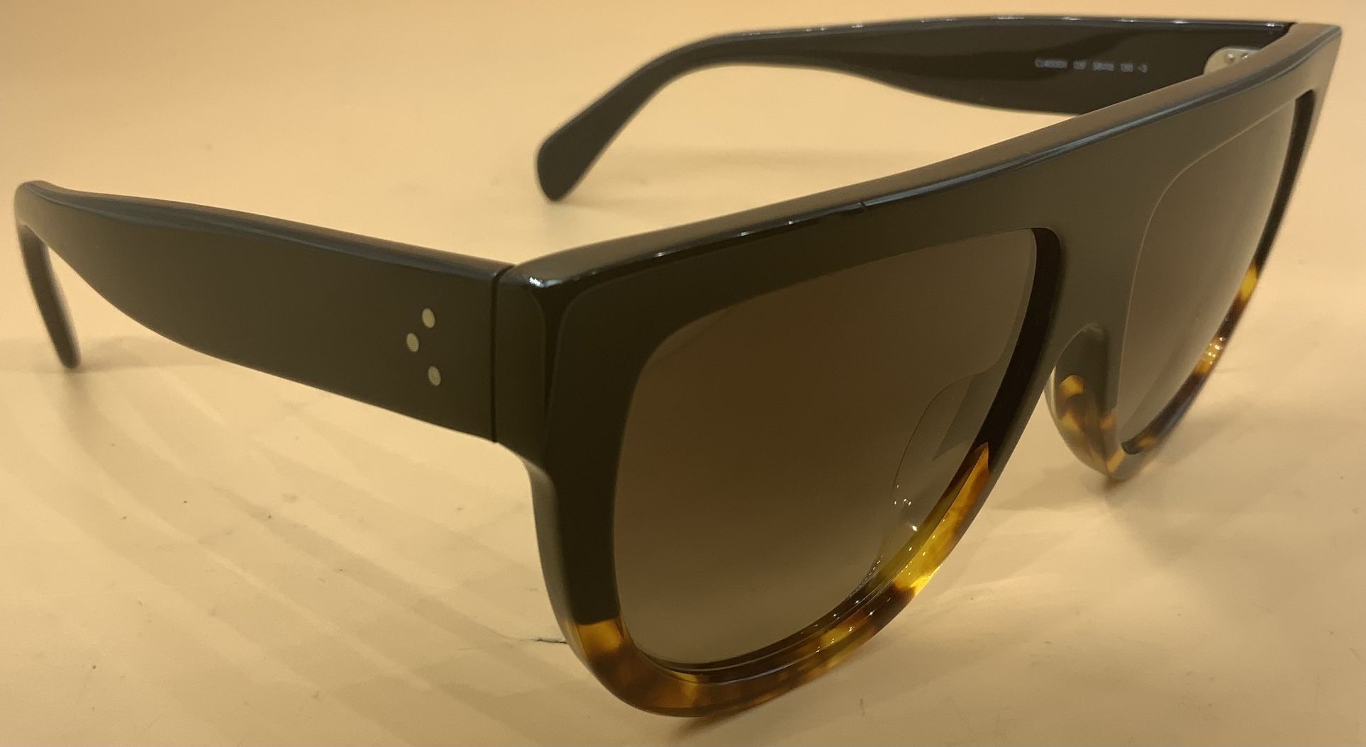 CELINE Eyewear CL40001l 05F Womens Designer Sunglasses Black Havana Gradient Grey 58mm 