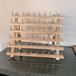 Wooden Thread Spool And Bobbin Holder