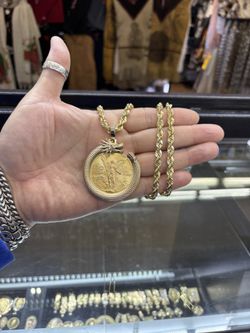 22k Centenario 14k Bezel & Chain 🎄 Compro Oro 14k $70 X Gramo