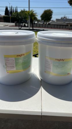 Mighty brand sanitizing and cleaning wipes!  500 wipes-2 buckets