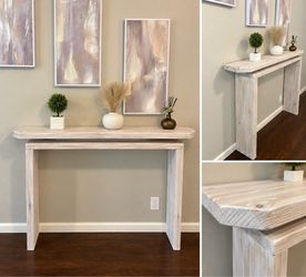 Handmade Whitewashed Entryway Console Table