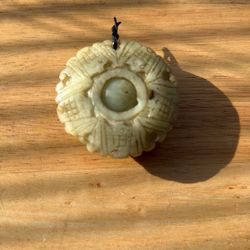 •  ASIAN round JADE Pendant..2 Inches wide