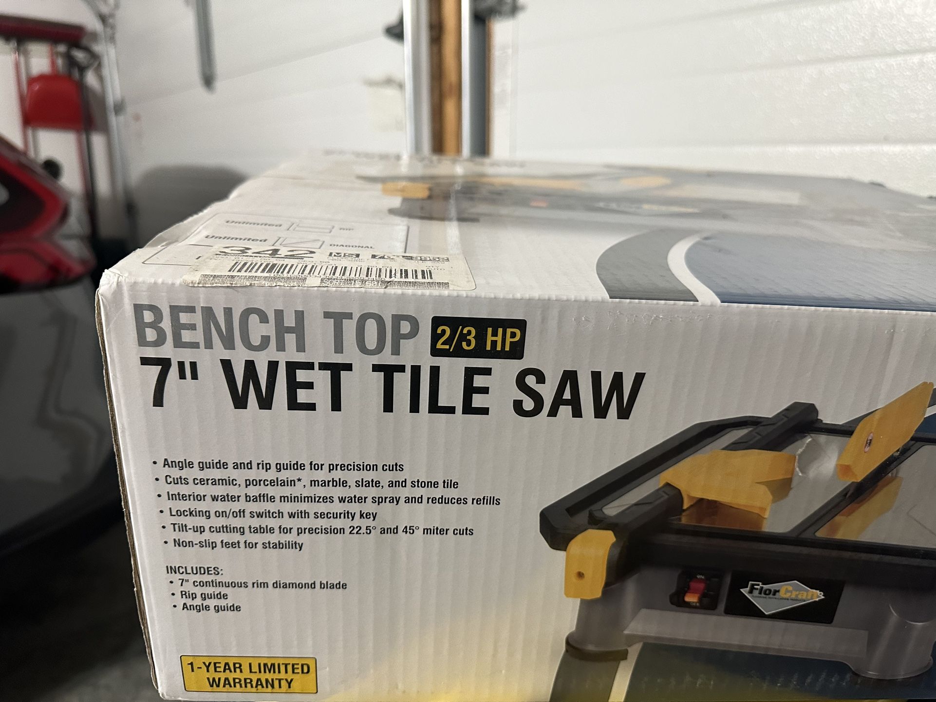 ( Flor Craft) Bench Top 7” Wet Tile Saw