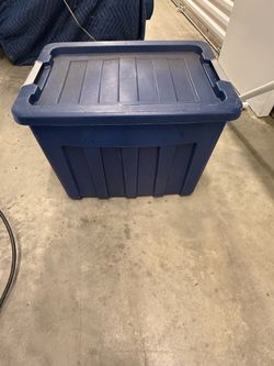 Blue, Gray, and clear bins